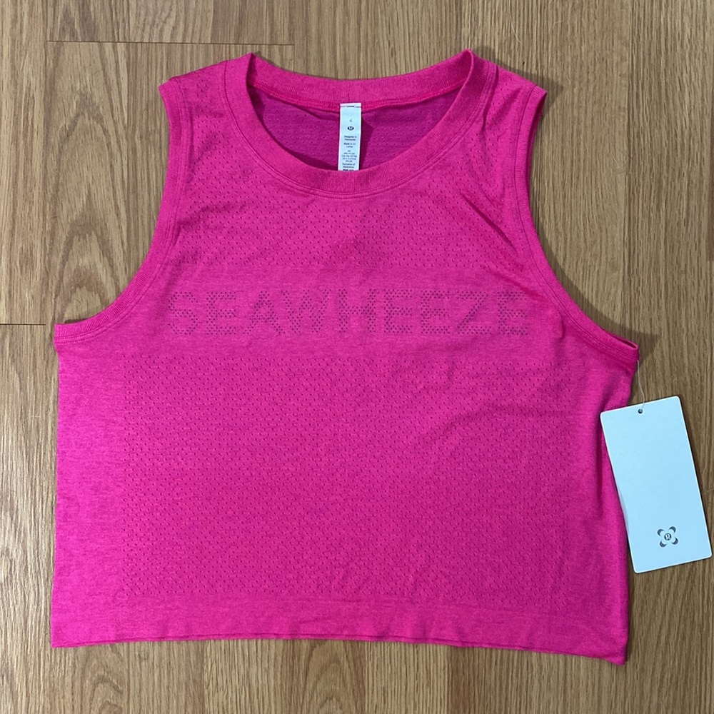 ❤️ Lululemon Swiftly Breeze Crop Tank Seawheeze Size 6 NWT